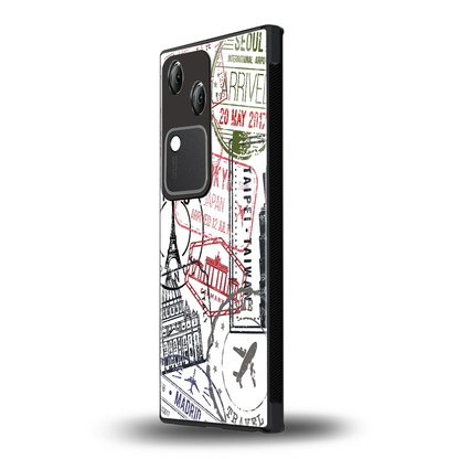 Stamp Collection vivo v30 mobile cover | shockproof glass phone case