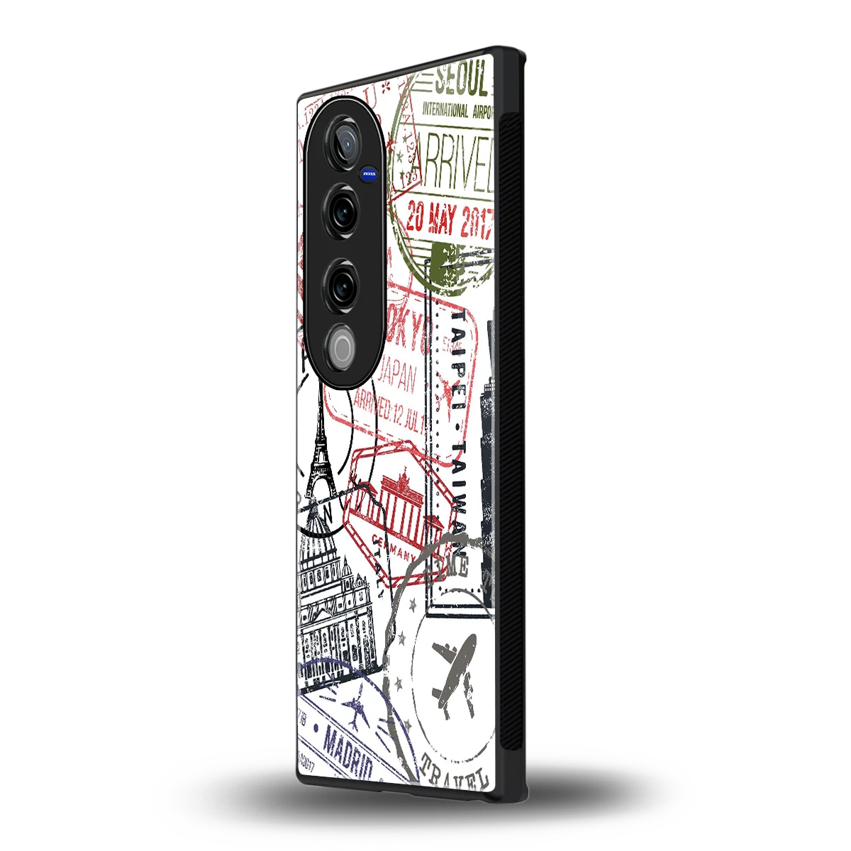 Stamp Collection vivo v40 pro mobile cover | shockproof glass phone case