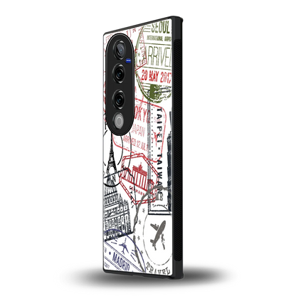 Stamp Collection vivo v40 pro mobile cover | shockproof glass phone case