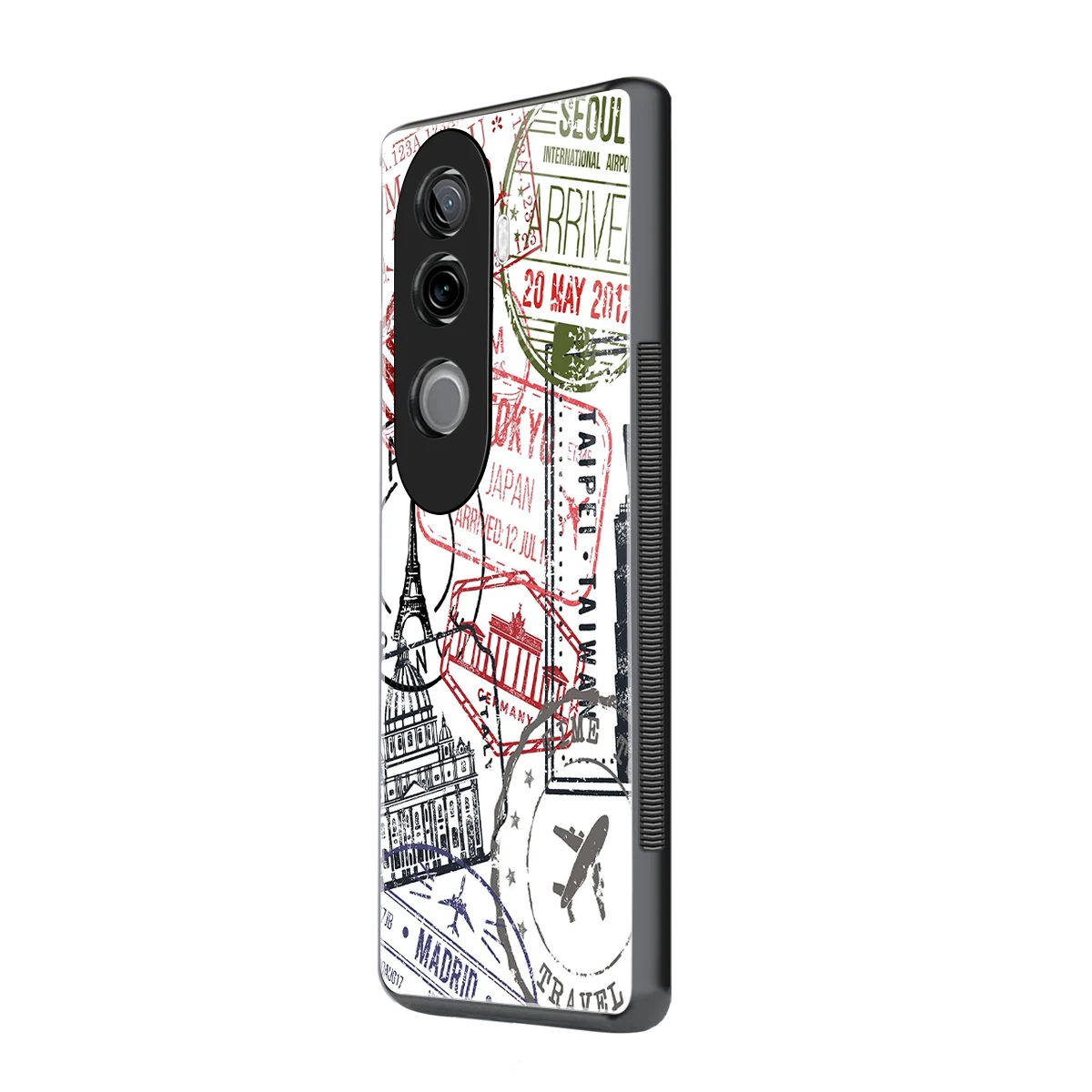 Stamp Collection vivo v40e mobile cover | shockproof glass phone case