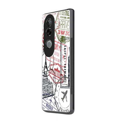 Stamp Collection vivo v40e mobile cover | shockproof glass phone case