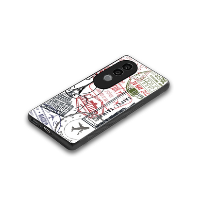 Stamp Collection stylish phone case for vivo v40e | glossy glass and slim fit