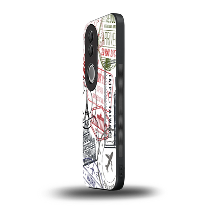 Stamp Collection vivo v50 mobile cover | shockproof glass phone case
