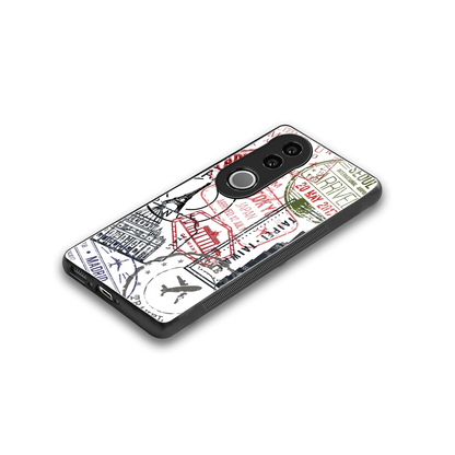 Stamp Collection stylish phone case for vivo v50 | glossy glass and slim fit