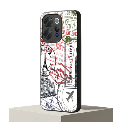Stamp Collection vivo v70 mobile cover | shockproof glass phone case