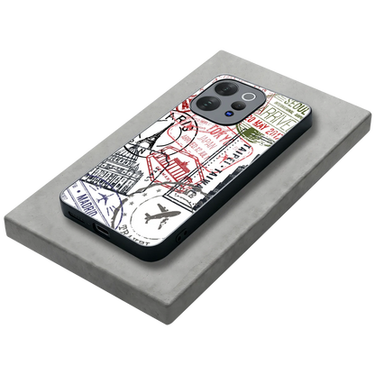 Stamp Collection stylish phone case for vivo v70 elite | glossy glass and slim fit