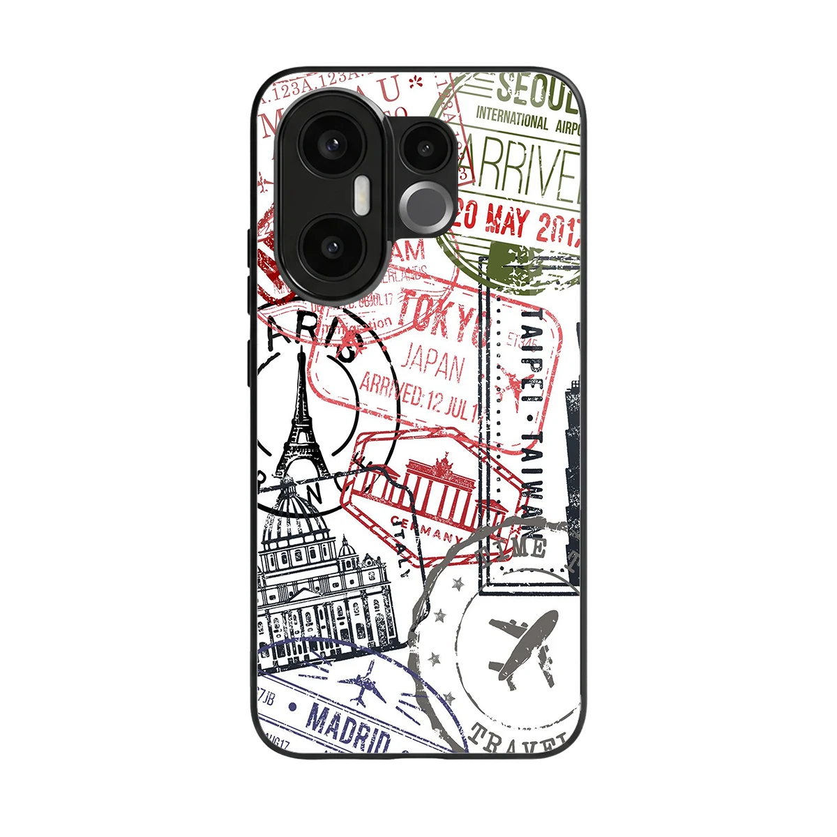 Stamp Collection back phone cover | glass case for vivo x200 fe