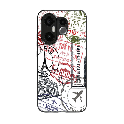 Stamp Collection back phone cover | glass case for vivo x200 fe