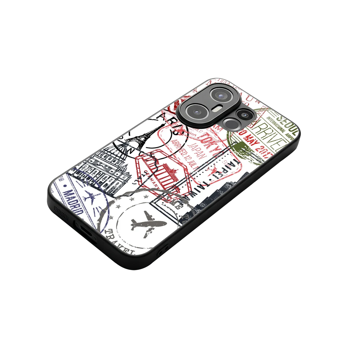 Stamp Collection stylish phone case for vivo x200 fe | glossy glass and slim fit