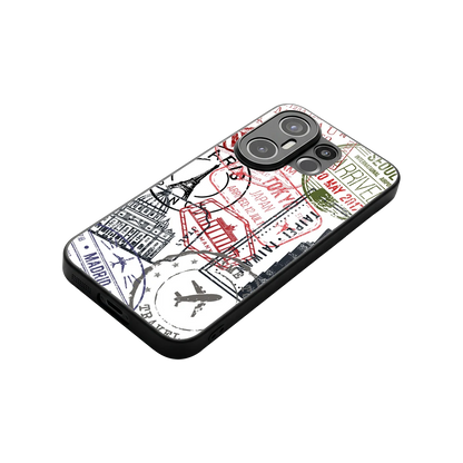 Stamp Collection stylish phone case for vivo x200 fe | glossy glass and slim fit