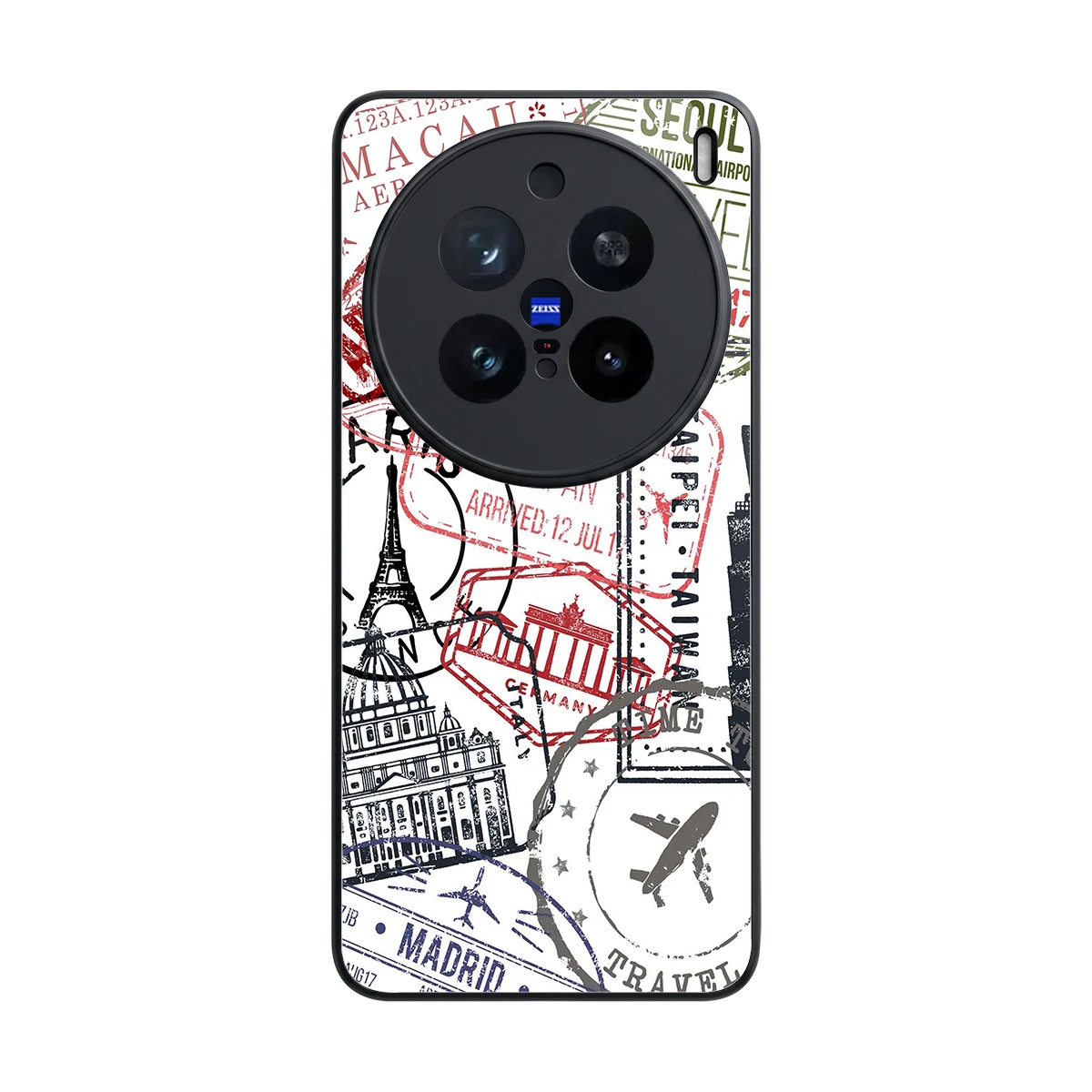 Stamp Collection back phone cover | glass case for vivo x200 pro