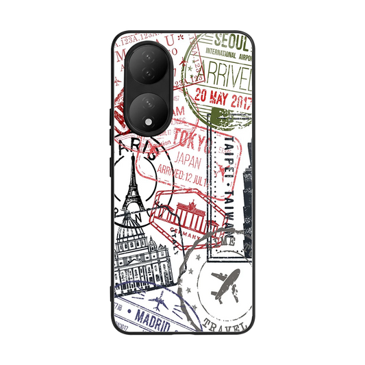 Stamp Collection back phone cover | glass case for Vivo-y100