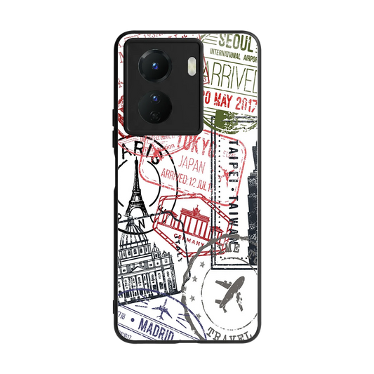 Stamp Collection back phone cover | glass case for vivo y16