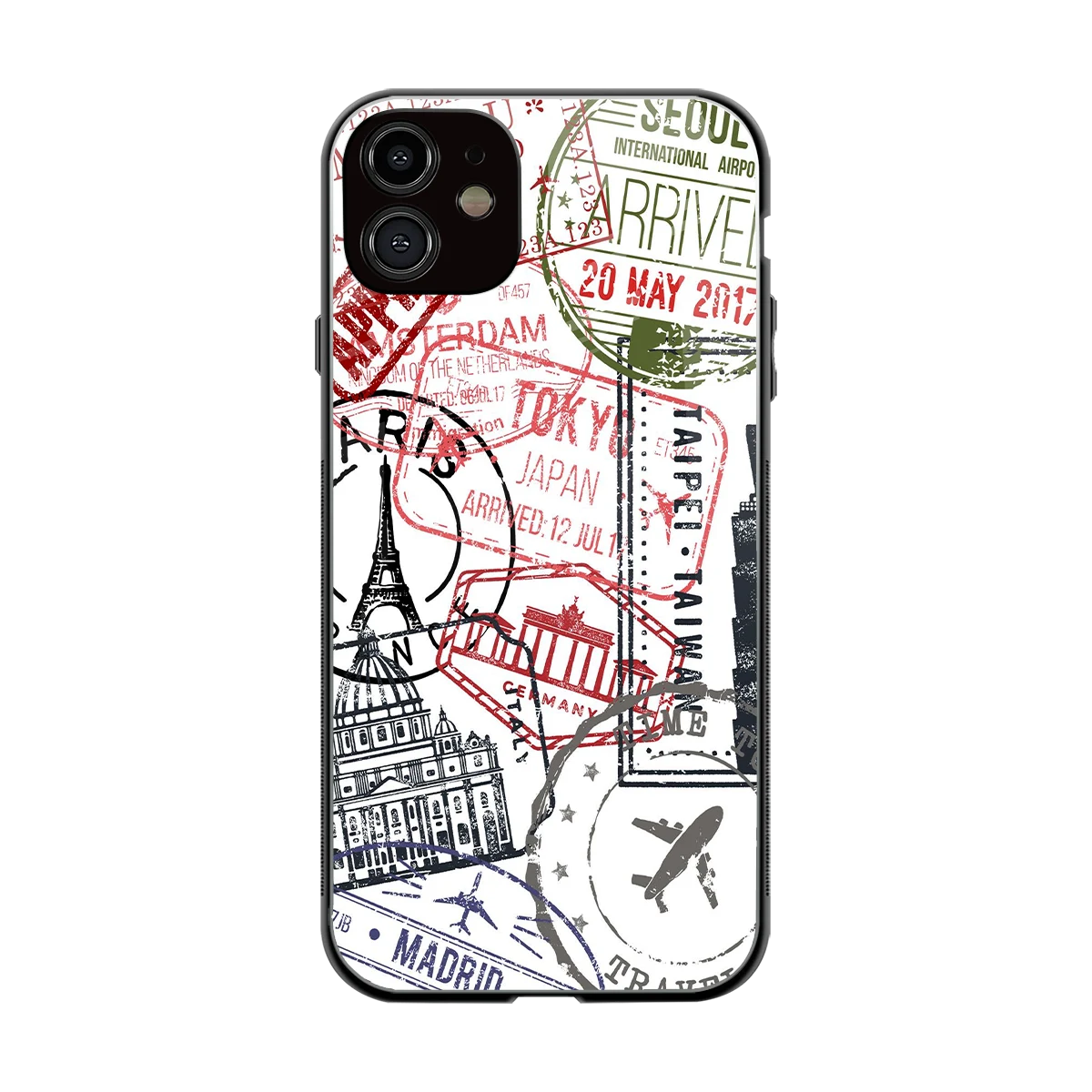 Stamp Collection back phone cover | glass case for iphone 12