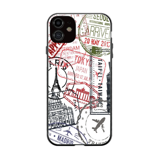 Stamp Collection back phone cover | glass case for iphone 11
