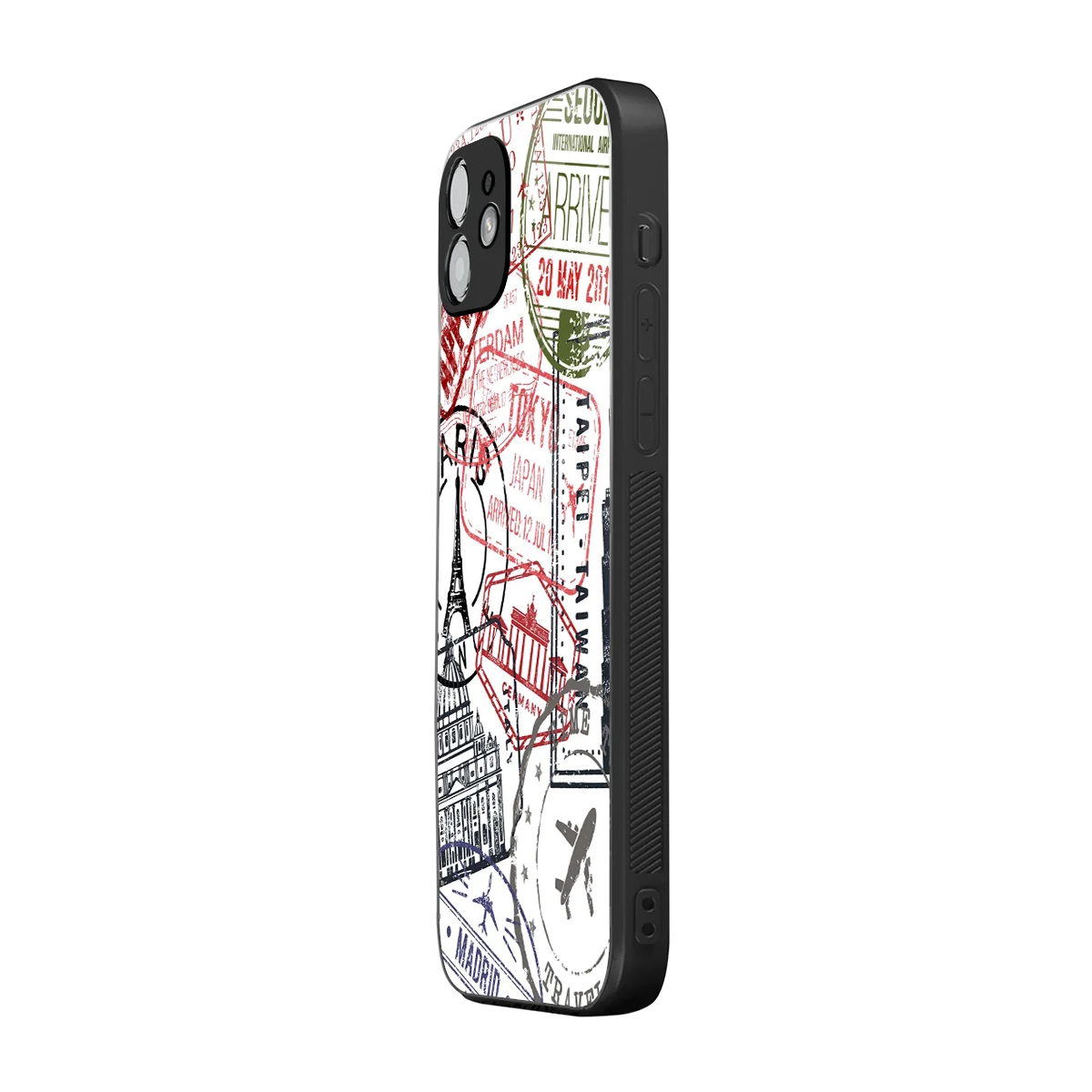 Stamp Collection iphone 12 mobile cover | shockproof glass phone case