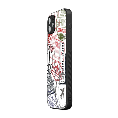 Stamp Collection iphone 12 mobile cover | shockproof glass phone case