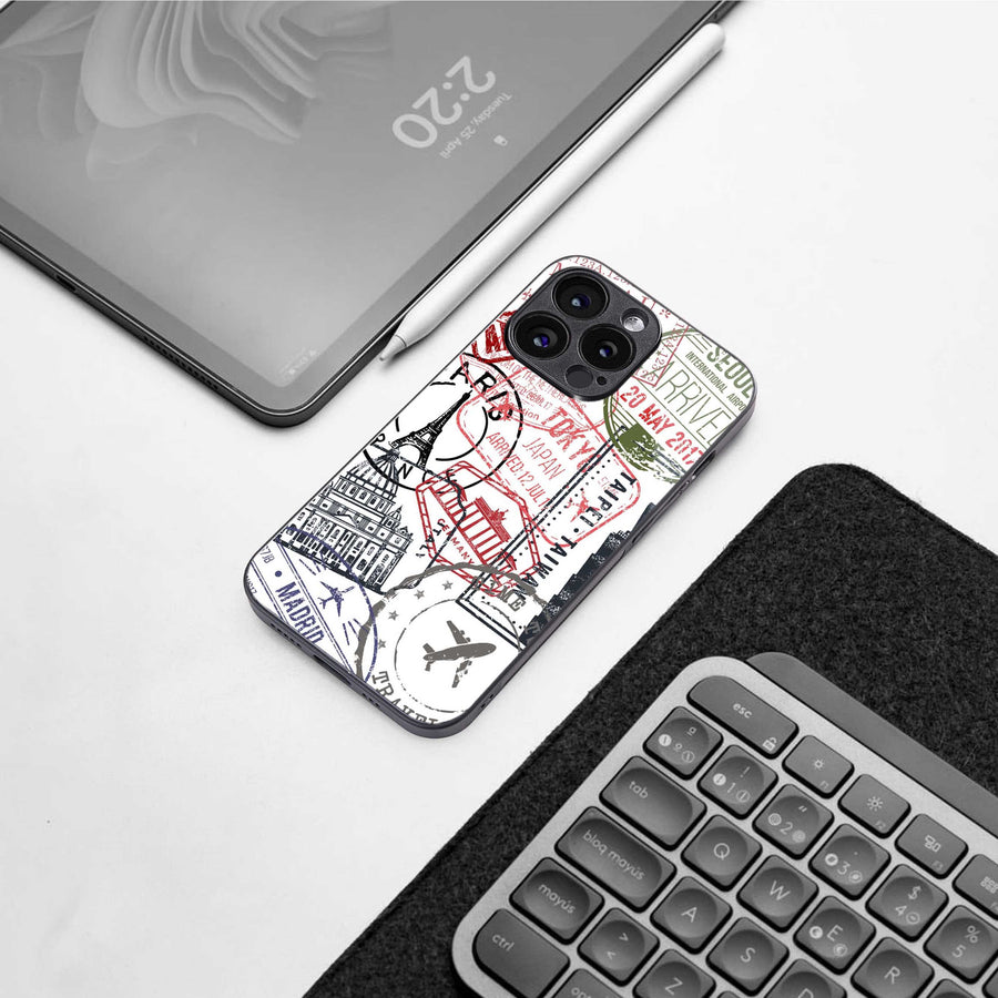 Stamp Collection Phone Case for Iphone 13 | Glass Case