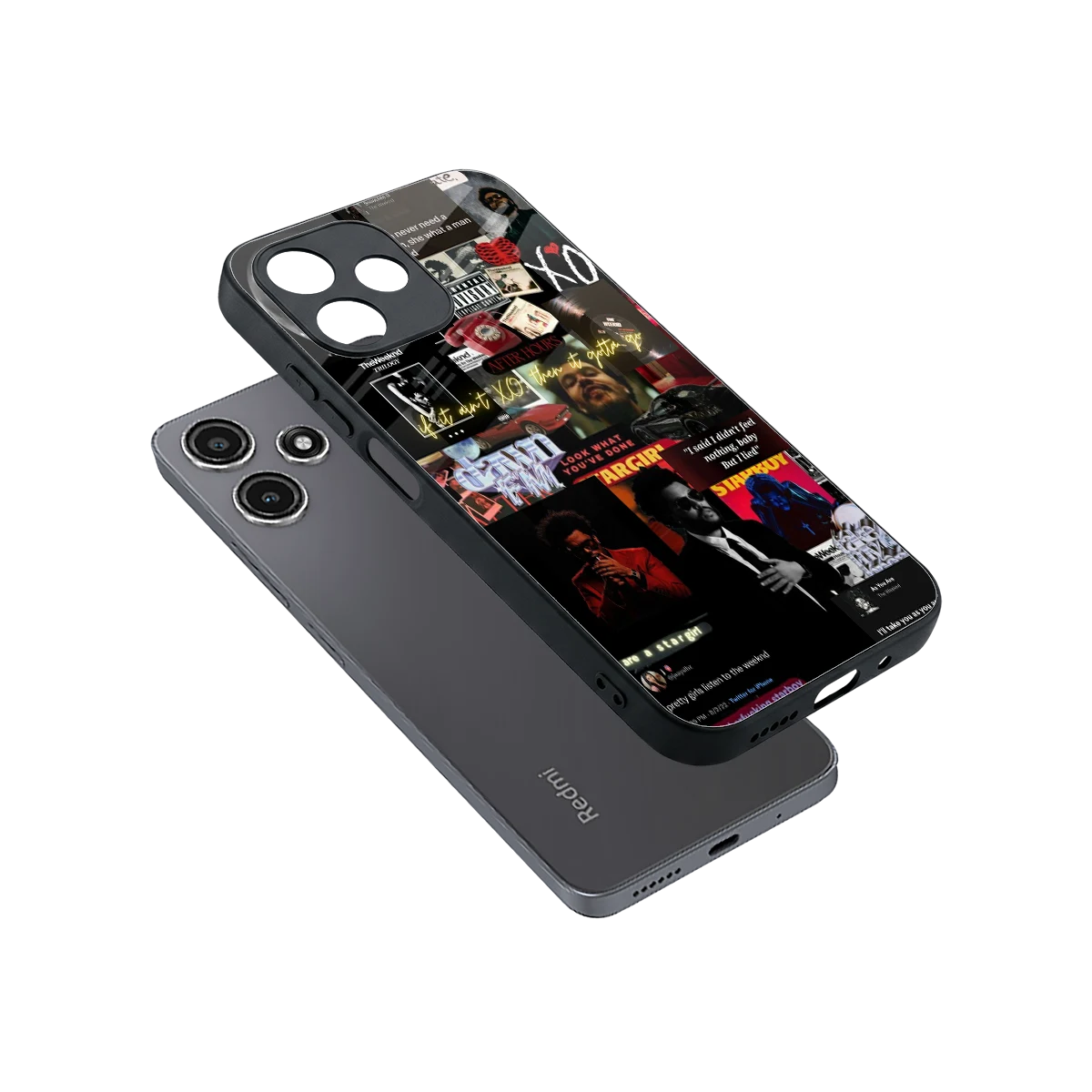 Star Boy Aura sleek redmi 12 5g cover with tempered glass back and TPU edges