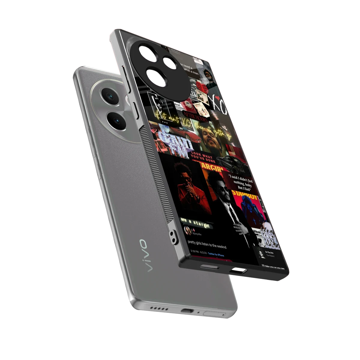 Star Boy Aura sleek vivo v30e cover with tempered glass back and TPU edges
