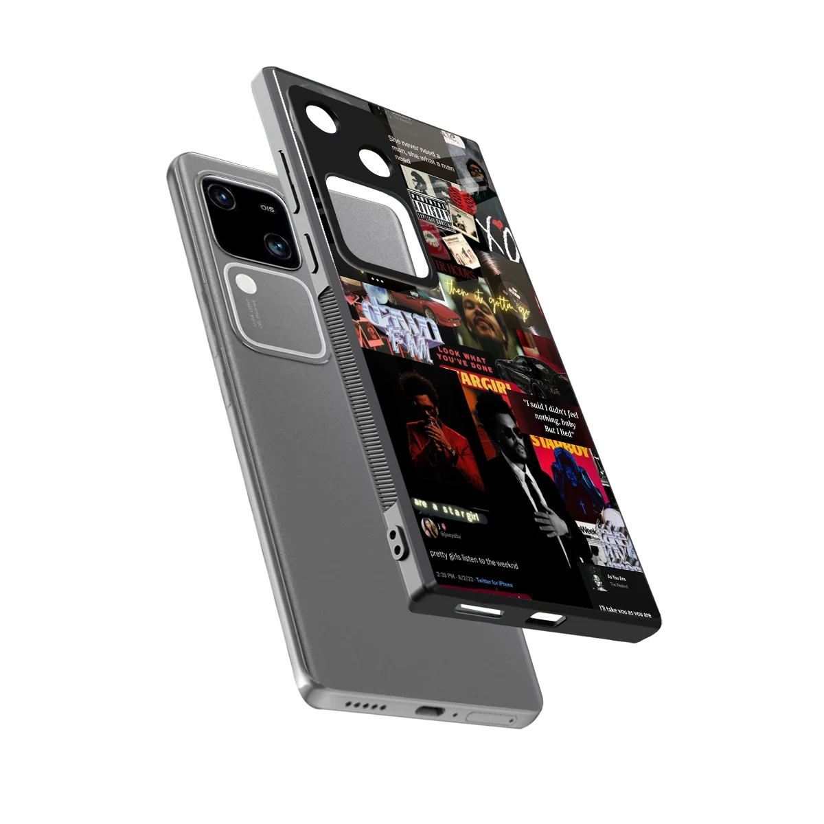 Star Boy Aura sleek vivo v30 cover with tempered glass back and TPU edges