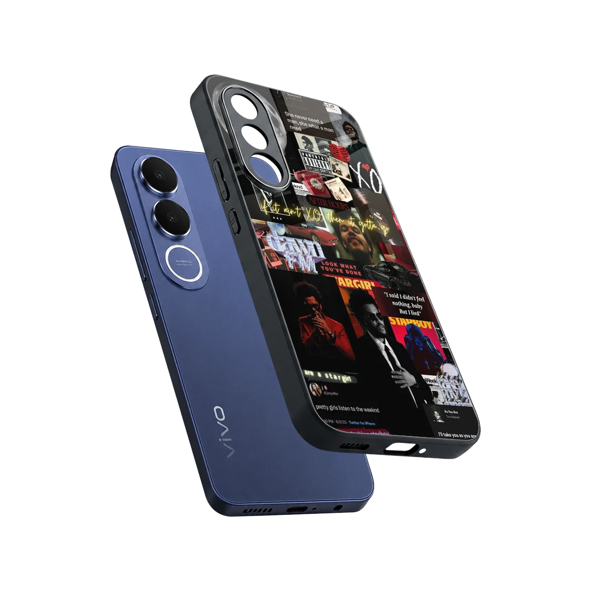 Star Boy Aura sleek vivo v70 fe cover with tempered glass back and TPU edges