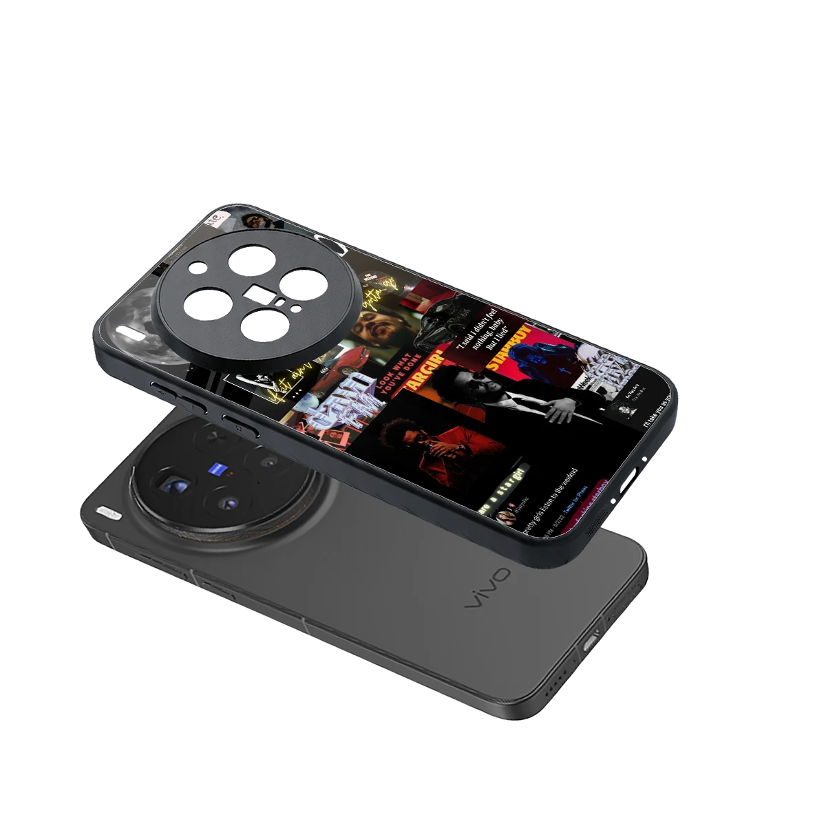 Star Boy Aura sleek vivo x300 pro cover with tempered glass back and TPU edges