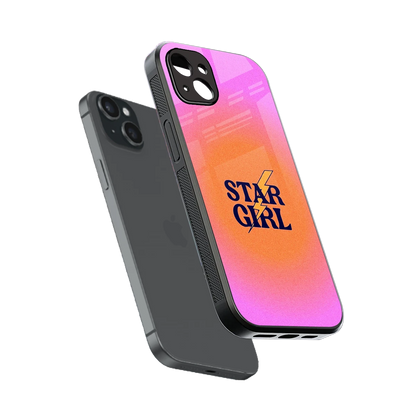 Star Girl Aesthetic sleek iphone 14 plus cover with tempered glass back and TPU edges