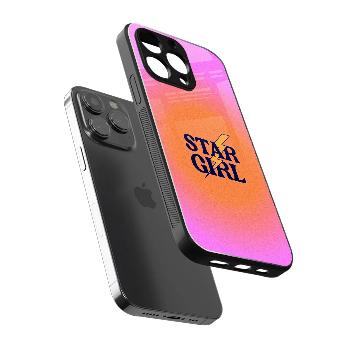 Star Girl Aesthetic sleek iphone 15 pro max cover with tempered glass back and TPU edges