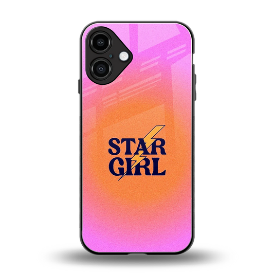 Star Girl Aesthetic back phone cover | glass case for iphone 16 plus