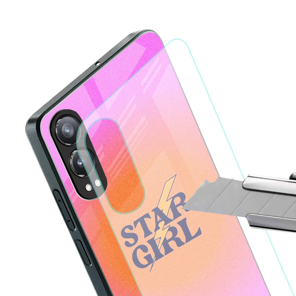 Star Girl Aesthetic stylish phone case for oneplus nord ce 4 lite | glossy glass and slim fit
