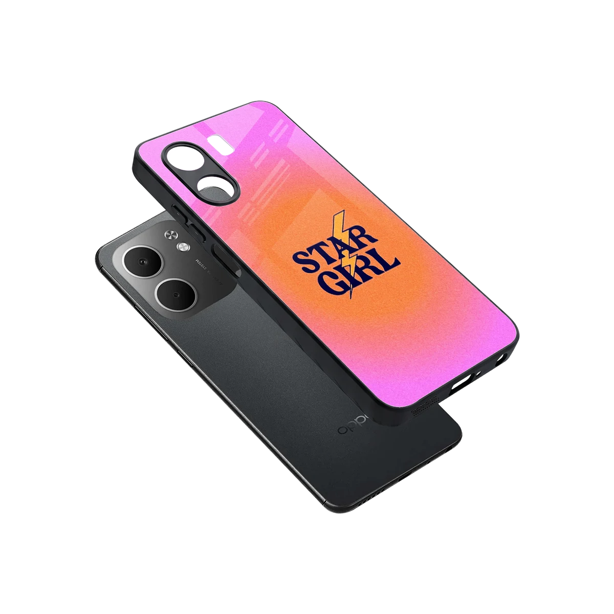 Star Girl Aesthetic sleek oppo a5x 5g cover with tempered glass back and TPU edges