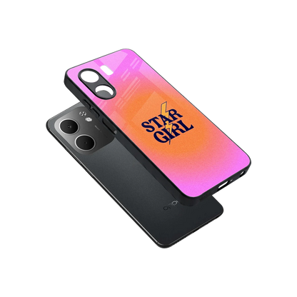Star Girl Aesthetic sleek oppo a5x 5g cover with tempered glass back and TPU edges
