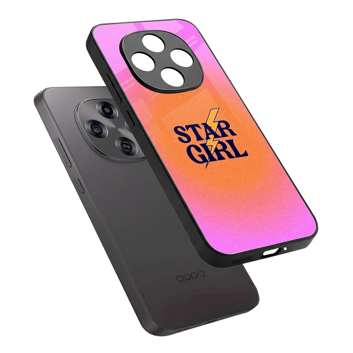 Star Girl Aesthetic sleek oppo f31 pro 5g cover with tempered glass back and TPU edges