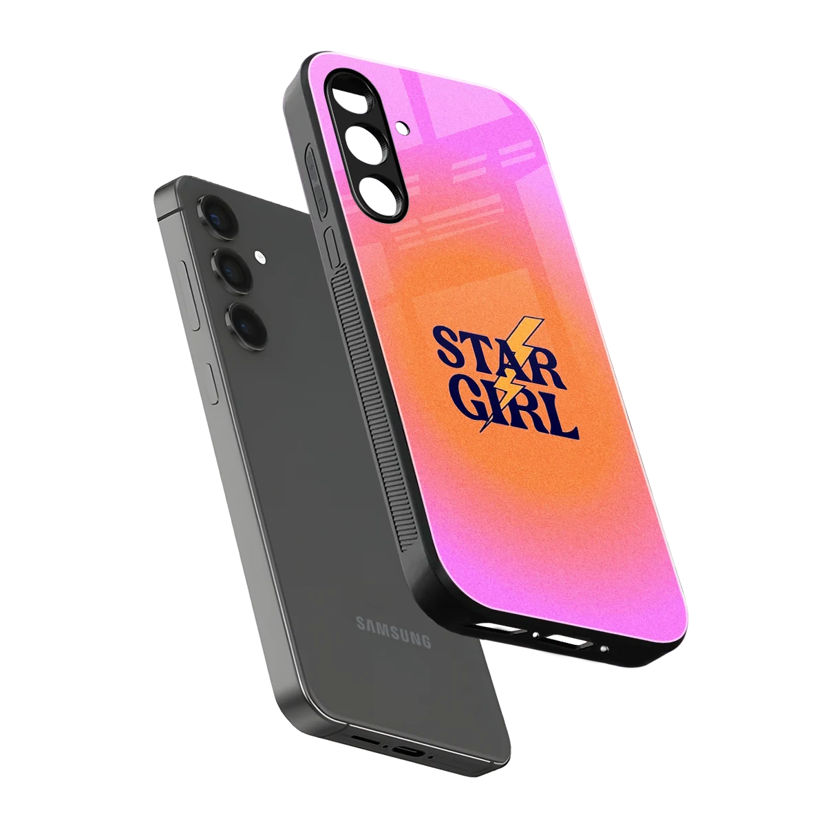 Star Girl Aesthetic sleek samsung galaxy m34 5g cover with tempered glass back and TPU edges