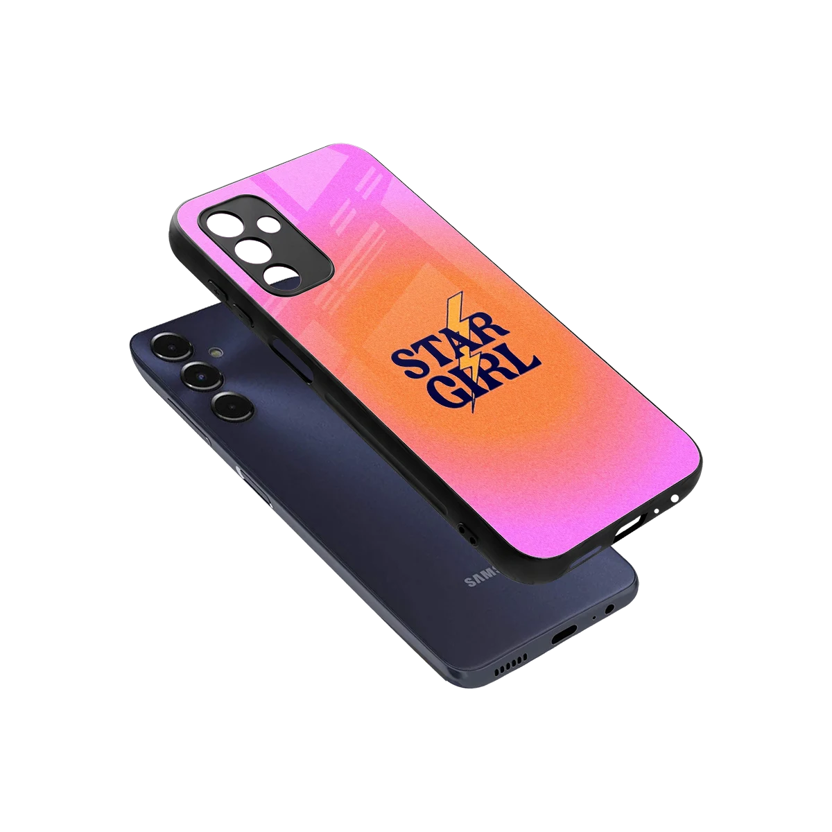 Star Girl Aesthetic sleek samsung galaxy m14 5g cover with tempered glass back and TPU edges