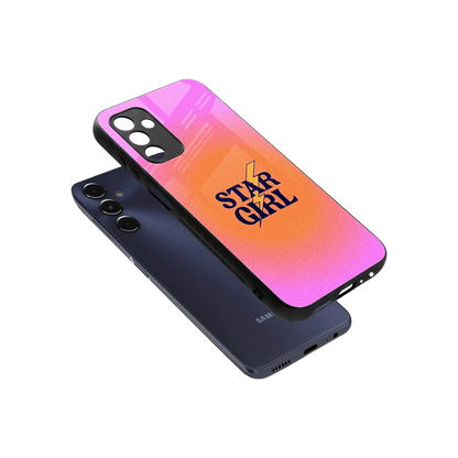 Star Girl Aesthetic sleek samsung galaxy m14 5g cover with tempered glass back and TPU edges