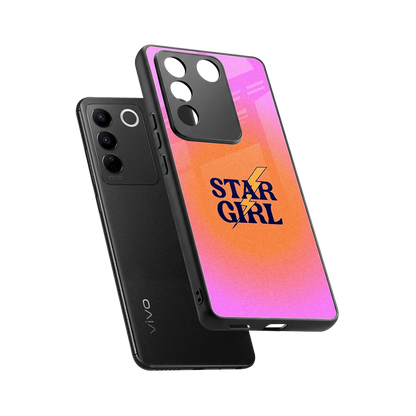 Star Girl Aesthetic sleek vivo v27 5g cover with tempered glass back and TPU edges