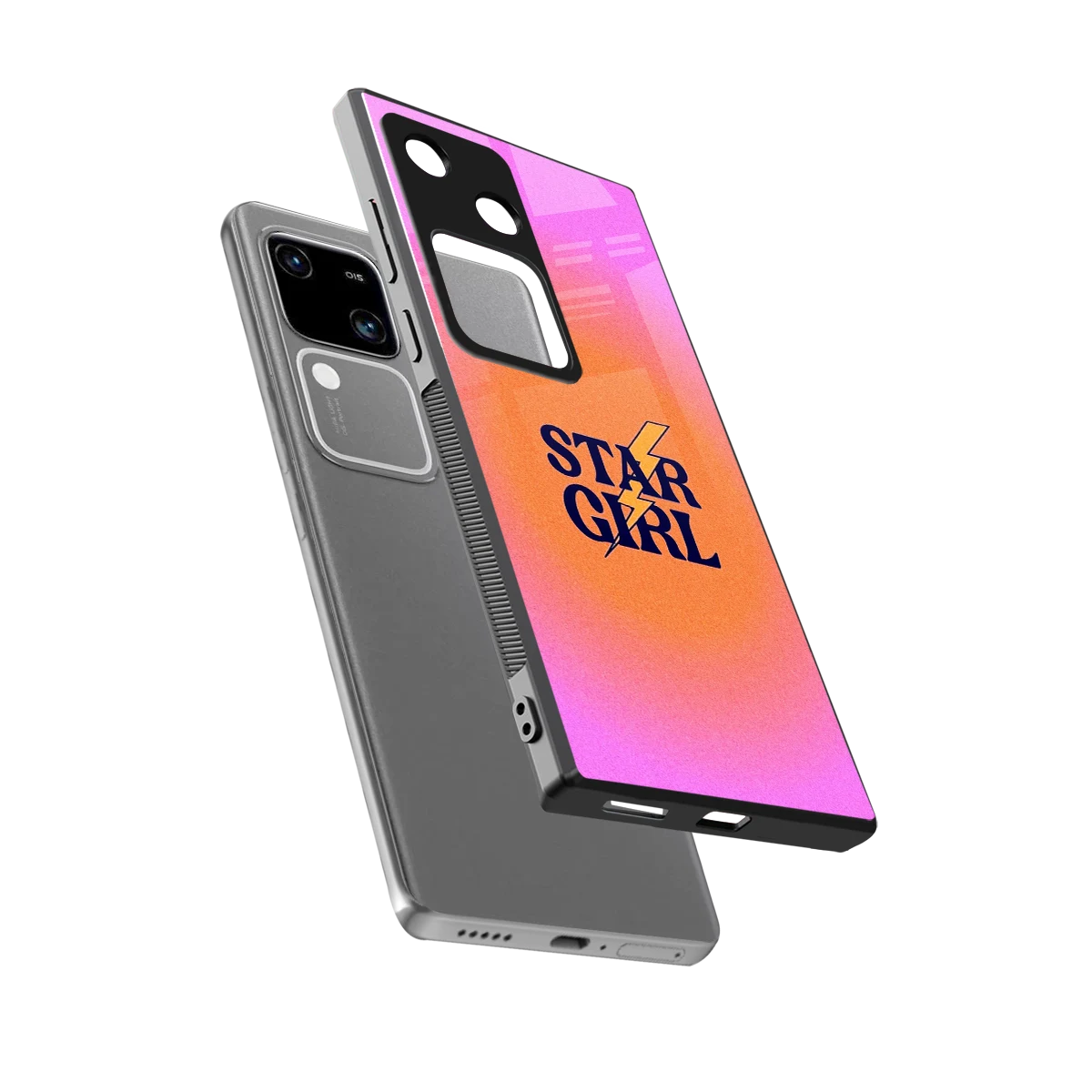 Star Girl Aesthetic sleek vivo v30 cover with tempered glass back and TPU edges