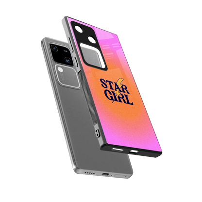 Star Girl Aesthetic sleek vivo v30 cover with tempered glass back and TPU edges