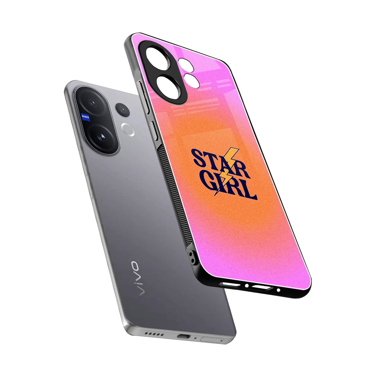Star Girl Aesthetic sleek vivo v60 cover with tempered glass back and TPU edges