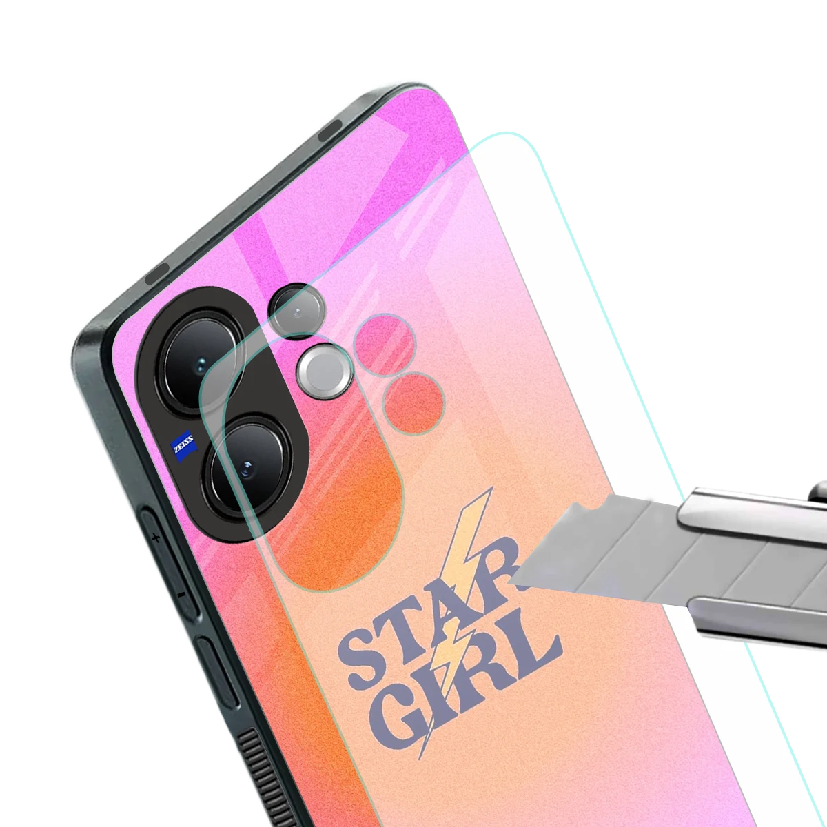 Star Girl Aesthetic stylish phone case for vivo v60 | glossy glass and slim fit