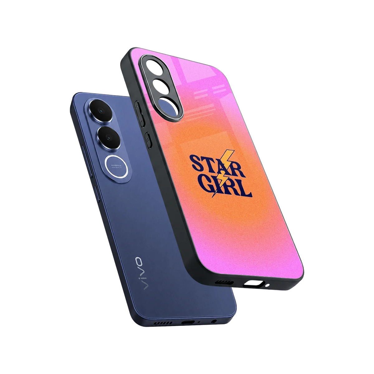 Star Girl Aesthetic sleek vivo v70 fe cover with tempered glass back and TPU edges