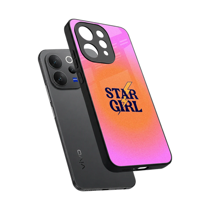 Star Girl Aesthetic sleek vivo v70 cover with tempered glass back and TPU edges