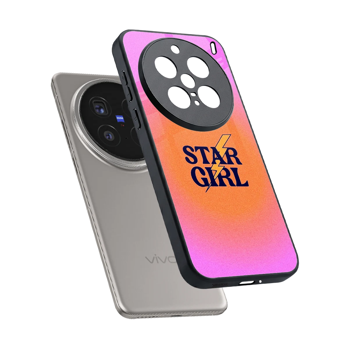 Star Girl Aesthetic sleek vivo x200 pro cover with tempered glass back and TPU edges