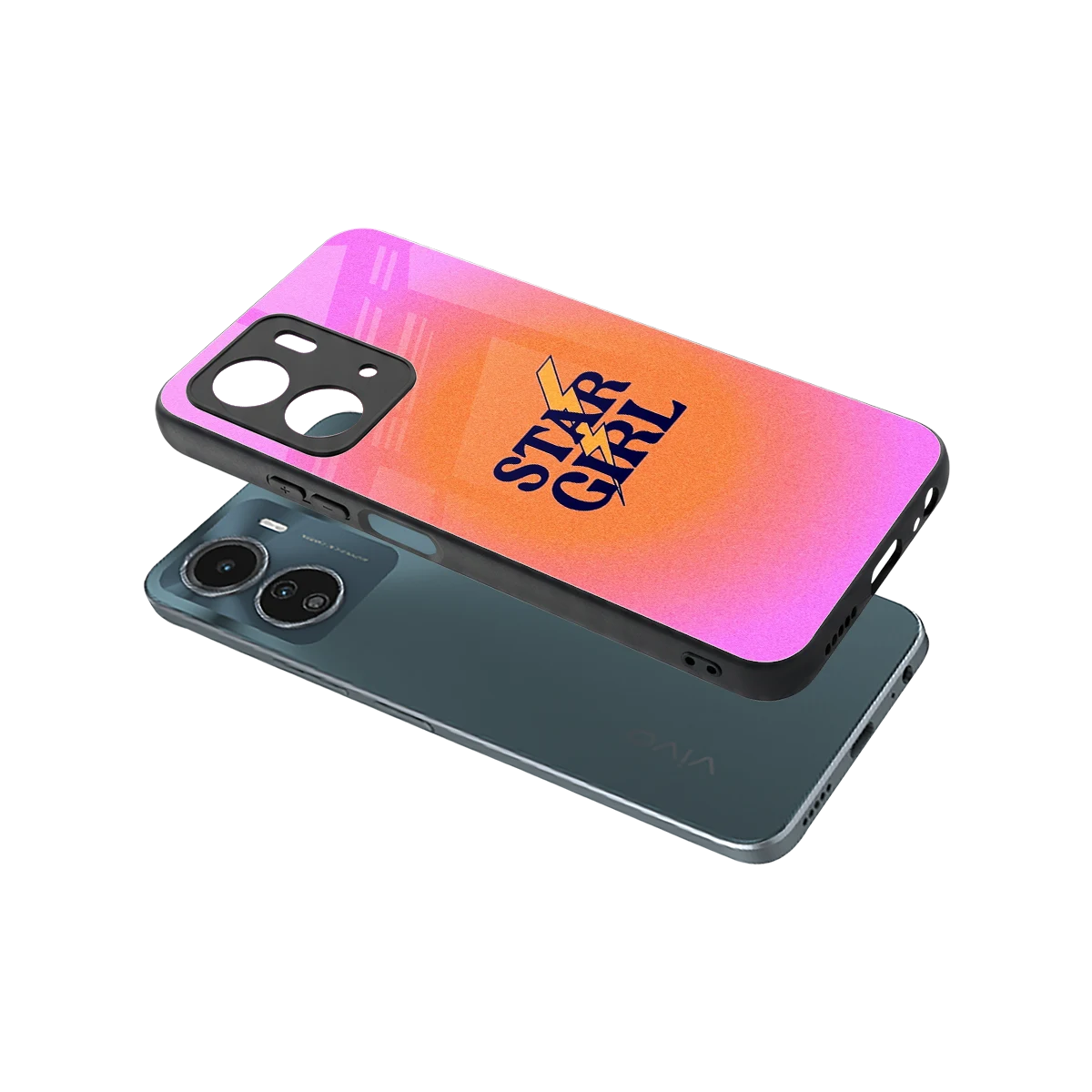 Star Girl Aesthetic sleek vivo y16 cover with tempered glass back and TPU edges