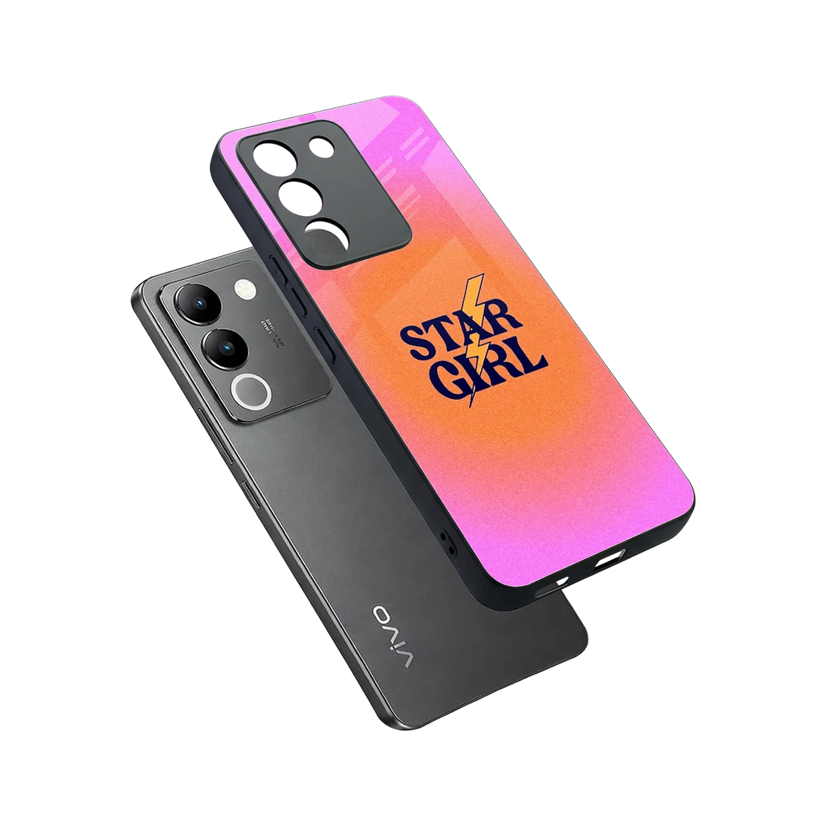 Star Girl Aesthetic sleek vivo y200 5g cover with tempered glass back and TPU edges