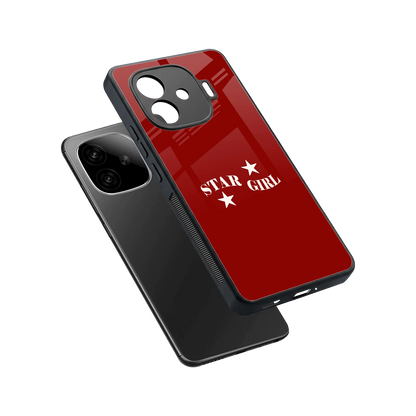 Star Girl sleek iqoo neo 10r 5g cover with tempered glass back and TPU edges