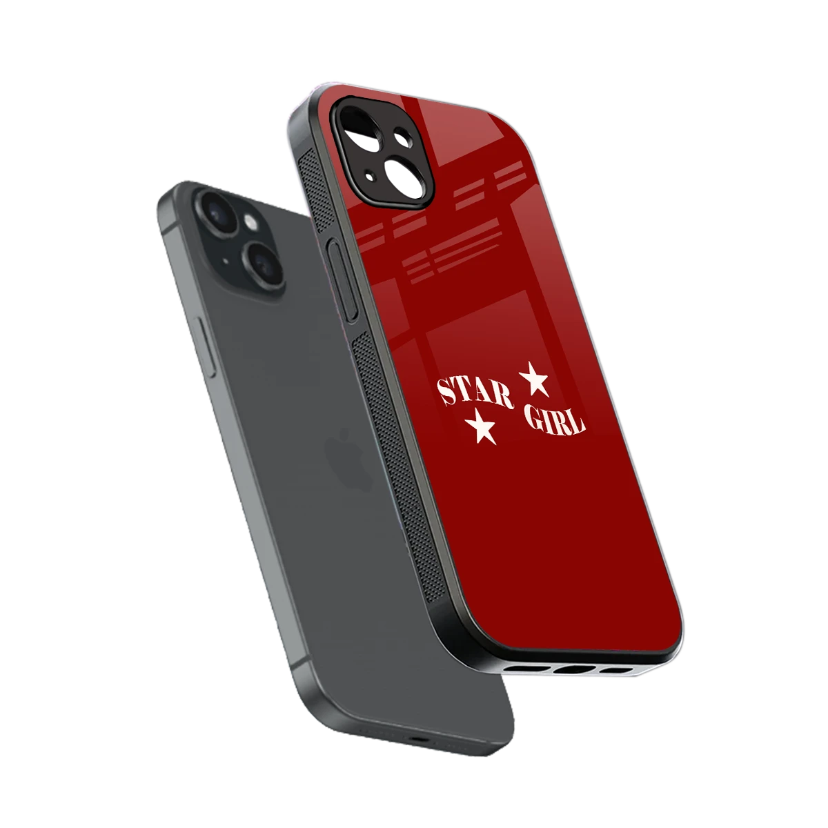 Star Girl sleek iphone 15 plus cover with tempered glass back and TPU edges