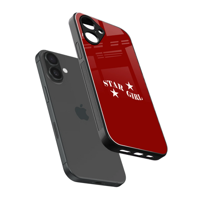 Star Girl sleek iPhone 16 cover with tempered glass back and TPU edges